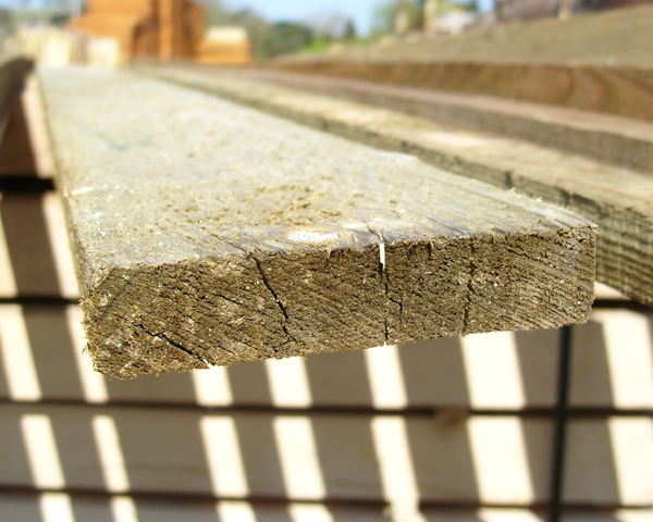 22mm x 100mm 3.6m Timber Rail Pressure Treated Green