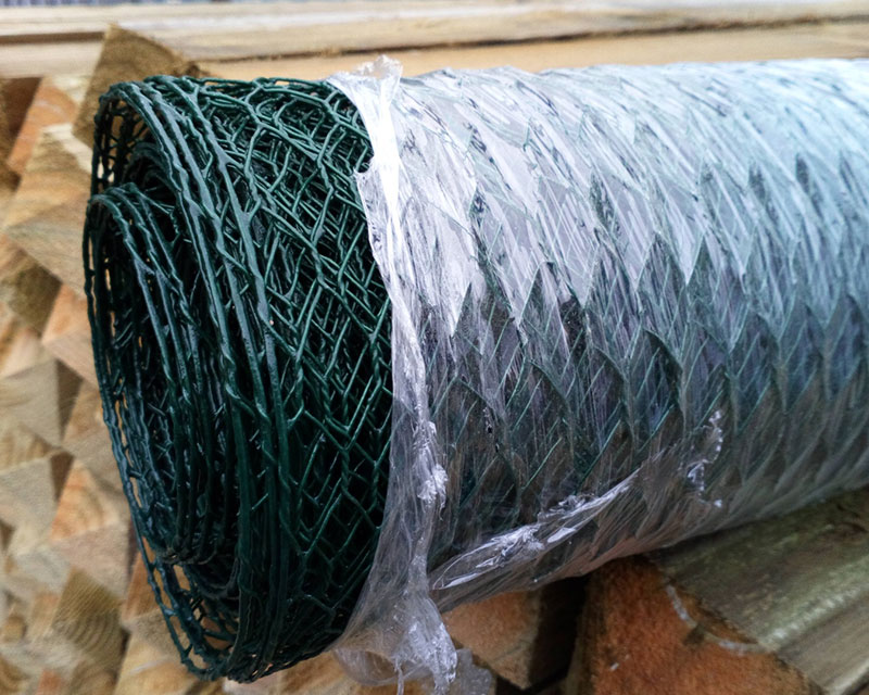 0.5m 13mm 10m Wire Netting PVC Green