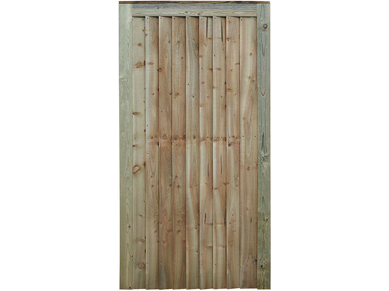 0.76m x 1.75m Flat Top Featheredge Gate Pressure Treated Green