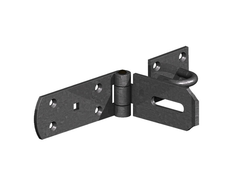 Heavy Hasp and Staple 250mm Black P/P