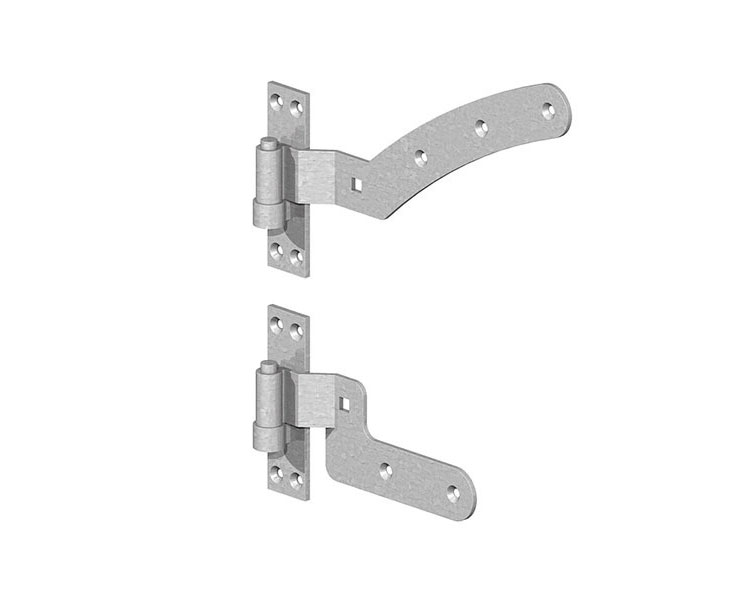 Curved Hinge Set Left Hand 300mm Galvanised