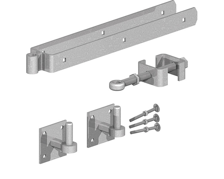 Adj F/Gate Hinge Set C/W Hook on Plates 300mm