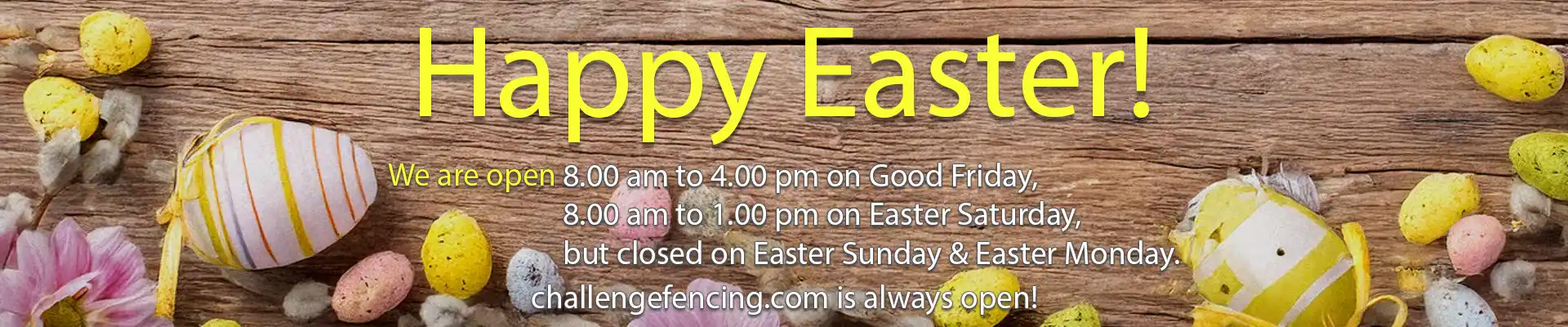 Challenge Fencing Easter Opening Times Image
