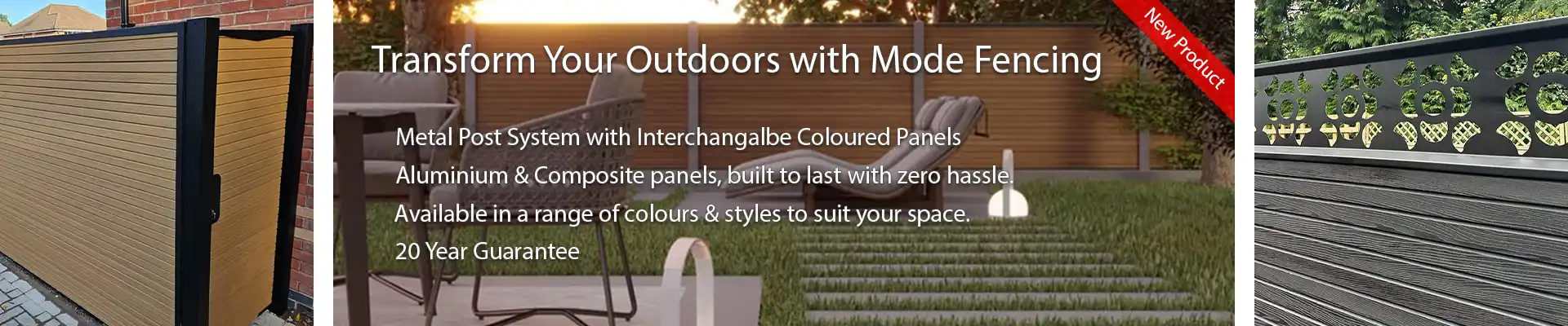 Mode Fencing Composite Fence Panels and Steel Posts