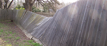 A row of Damaged Fencing