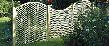3 Diamond Lattice Panels with flowers climbing them