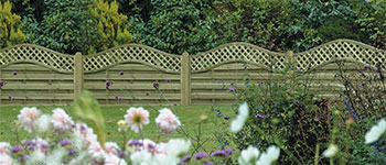 Easter Garden fence panels with wave design and intergrated trellis
