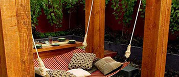 Railway Sleeper Frame for a Hammock style swing