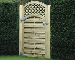 Arched Lattice Top Gate 1.80m x 0.90m Pressure Treated Green