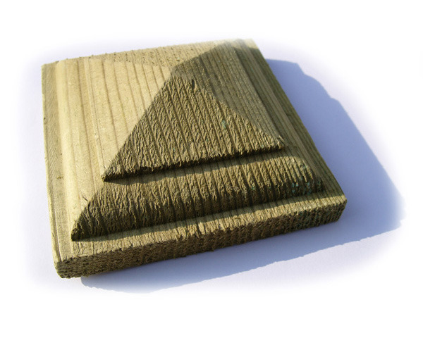 Woodway Copper Pyramid 6x6 Post Cap - Premium Mahogany Wood Base Post...