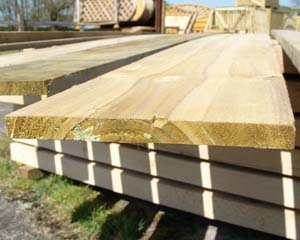 22mm x 300mm 3.6m Timber Board Pressure Treated Green