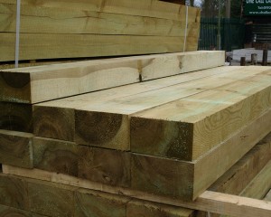 200mm x 100mm 2.4m New Softwood Sleeper Green Treated