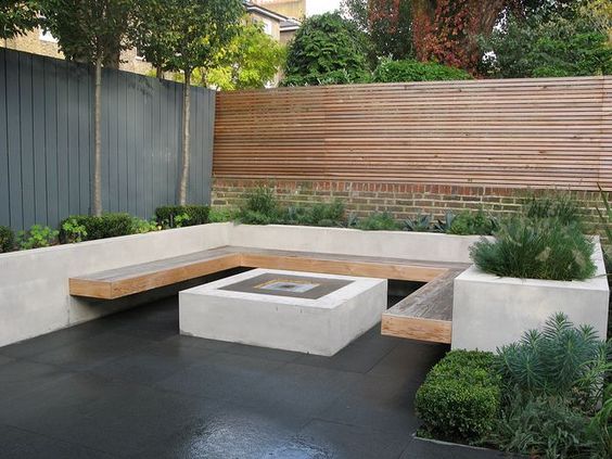 Floating seats made from railway sleepers