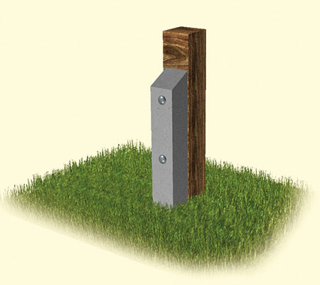 Concrete Repair spur fitted to fix a broken timber fence post