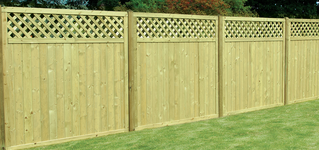 Tongue and Groove Lattice Top Fence Panel