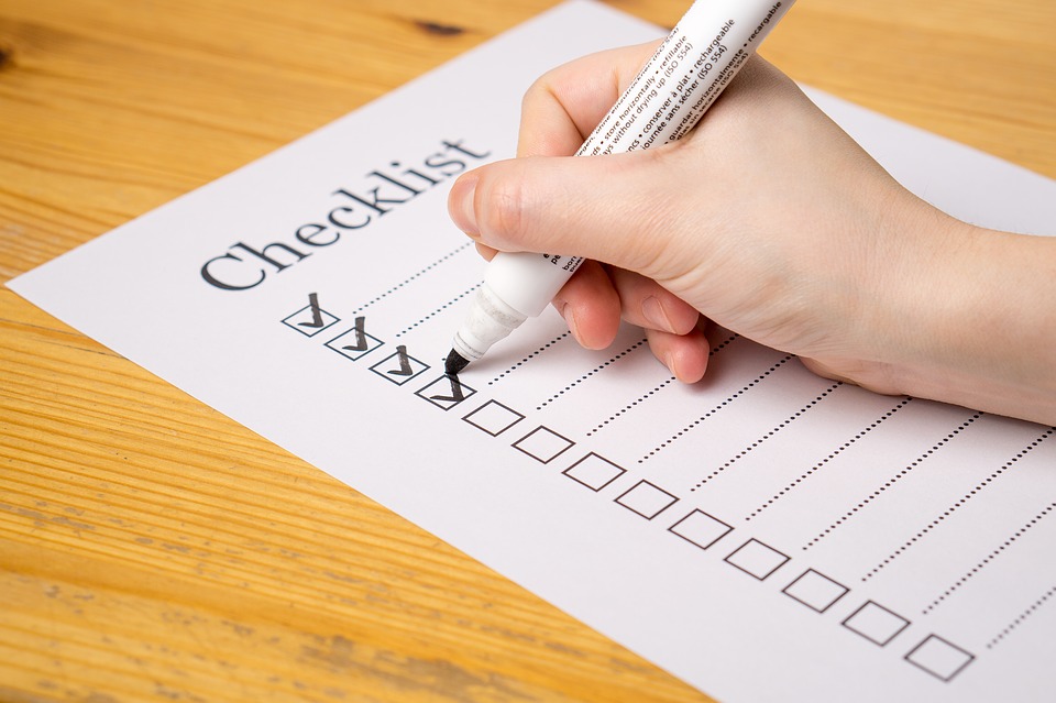 making list checklist ticks tick box space