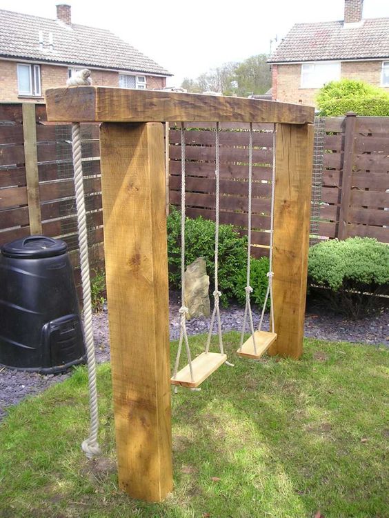 a more kid-friendly swing set from Railway Sleepers