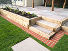 Railway Sleepers used to make steps in a garden